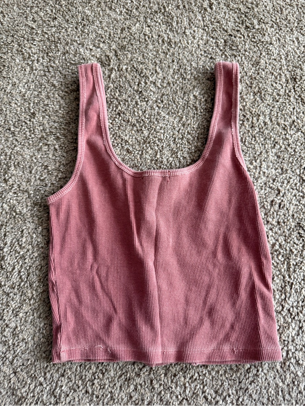 Full Tilt Dusty Rose Ribbed Button Tank - Picture 3 of 4